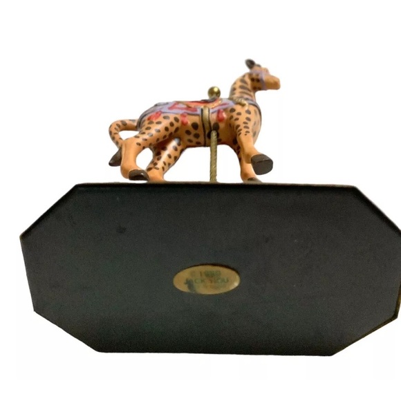 1990 Jack Hou Carousel Giraffe Figurine On Metal Base Heritage House - Picture 5 of 5